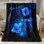 Soft Plush Warm Turtle Print Flannel Animal Blanket - Ideal for Sofas & Beds, Perfect Gift for Family & Self, Multiple Sizes Available, Soft Blankets