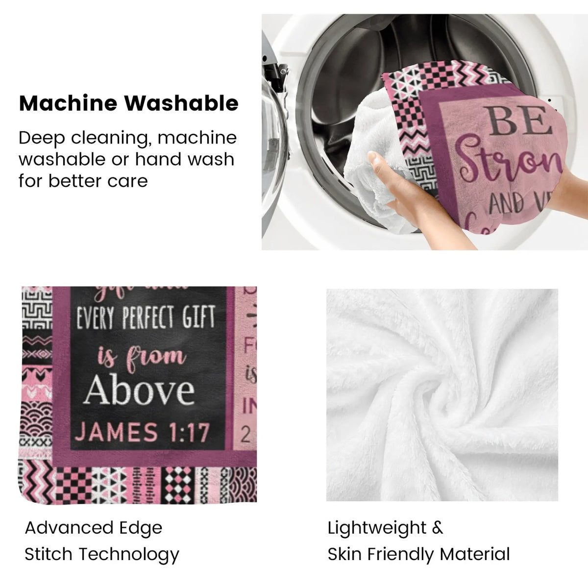[Summer Sale Deals] Christian Bible Verse Blanket for Women Men, Inspirational Religious Gift for Him Her, 100% Polyester Flannel Blanket, One-Sided Print