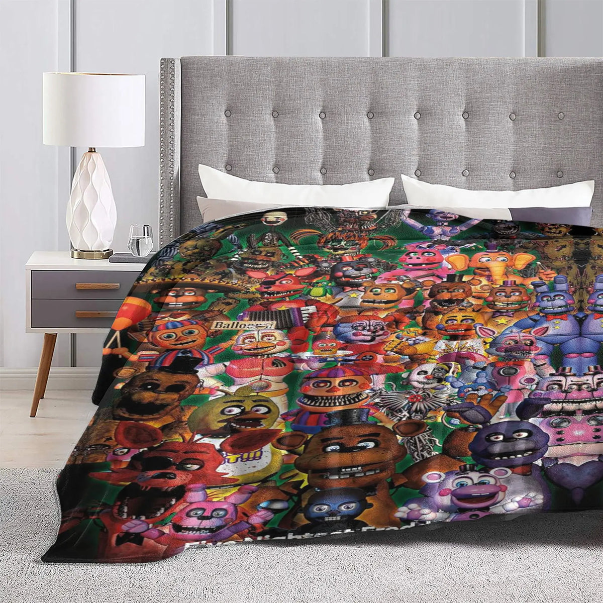 Cute Five Nights At Freddy's Blankets for Girls Boys Throw Cartoon Blanket Super Warm Soft Plush Lightweight Fleece Flannel Blanket Christmas Birthday Winter Sofa Bedding Blanket 40x30In