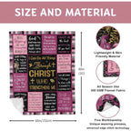 [Summer Sale Deals] Christian Bible Verse Blanket for Women Men, Inspirational Religious Gift for Him Her, 100% Polyester Flannel Blanket, One-Sided Print