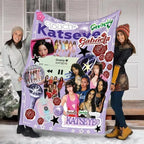 Katseye Beautiful Chaos Tour Blanket - 100% Brushed Flannel Fleece, Ultra Soft, Breathable, Plush, Lightweight, HD Print Throw for Bedroom/Couch, Christmas Gift for Kpop Fans, Aesthetic Merch Decor