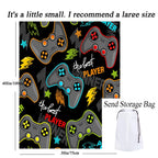 Gamepad Pattern Flannel with Storage Bag, 1 Count Soft Throw Blanket for Sofa, Bed, Couch, Warm & Comfortable Blanket for Home, Travel, Camping, Office, Flannel Throw Blankets, Lightweight Flannel Blanket, Soft Blankets and Throws