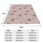 Kawaii Rilakkuma Knitted Flannel Throw Blanket - Figure Print Bed Accessories, Cutecore Stuff, Cozy Girly Room Stuff, Teen Room Decor, Soft Warm Summer AC Use, Home Goods Gift for Girls
