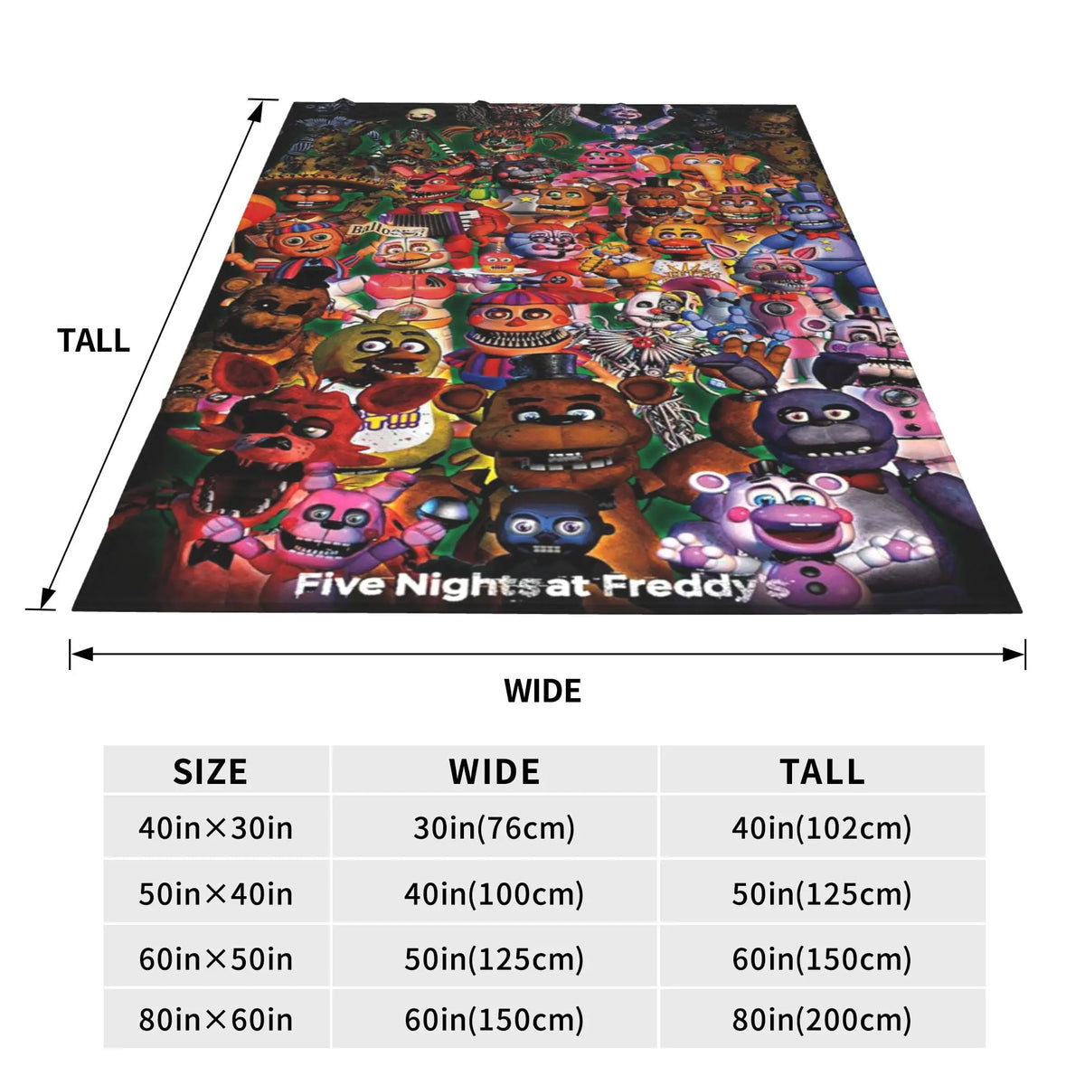 Cute Five Nights At Freddy's Blankets for Girls Boys Throw Cartoon Blanket Super Warm Soft Plush Lightweight Fleece Flannel Blanket Christmas Birthday Winter Sofa Bedding Blanket 40x30In